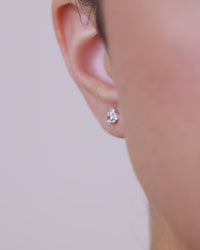 Sterling Silver Trillion Cut Prong Set Stud Earrings