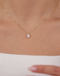 Sterling Silver Emerald Prong Set Pendant