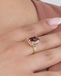 Sterling Silver Elongated Cushion Chocolate CZ Cocktail Ring