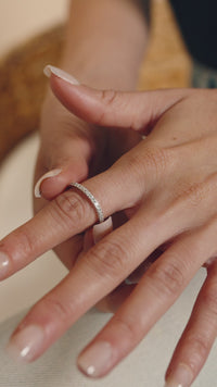 Sterling Silver 2mm Thin CZ Band Ring
