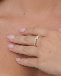 Sterling Silver CZ Staggered Eternity Band