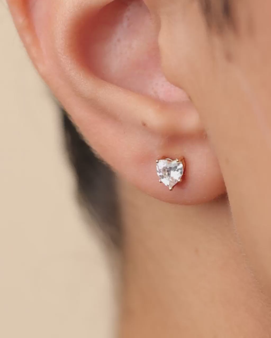 Sterling Silver 5mm Heart CZ Stud Earrings