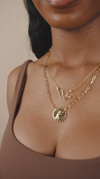 'When Stars Align' Constellation Necklace & Bold Link Zodiac Necklace Set