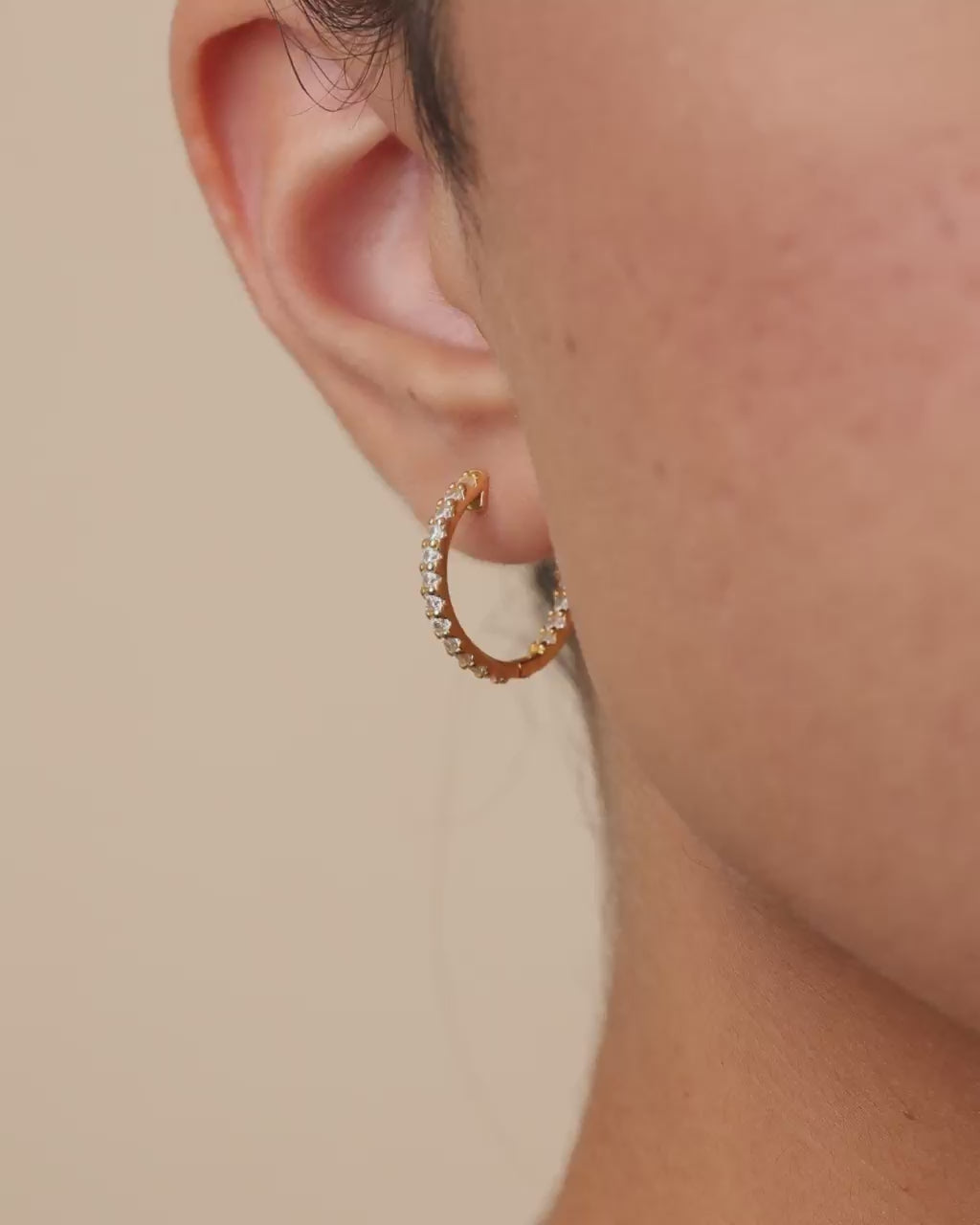 Sterling Silver Constance CZ Studded Statement Hoops