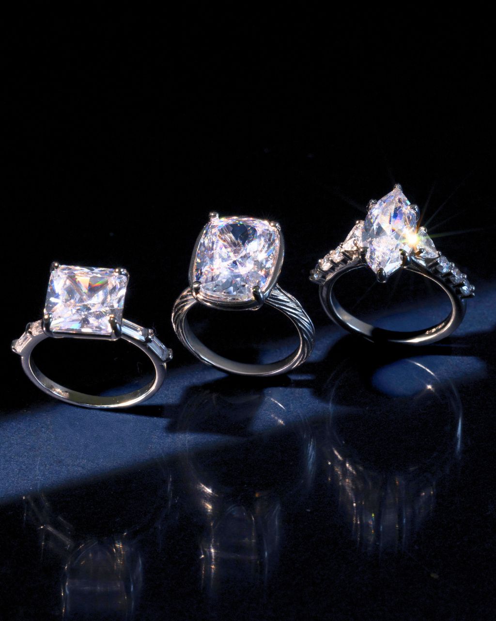 Sterling Silver Marquise & Trillion Ring