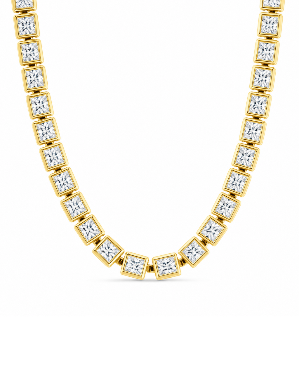 Helene Princess Cut Tennis Necklace