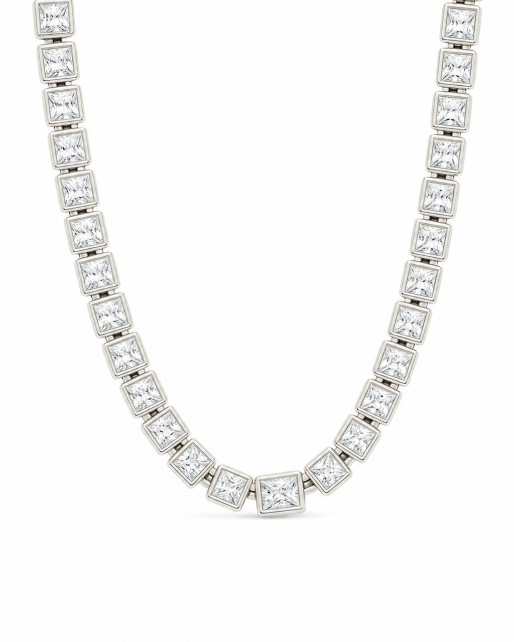 Helene Princess Cut Tennis Necklace