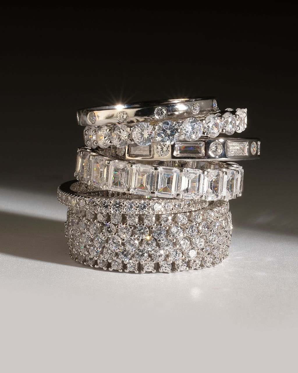 Sterling Silver Yvonne CZ Stacking Ring - Sterling Forever