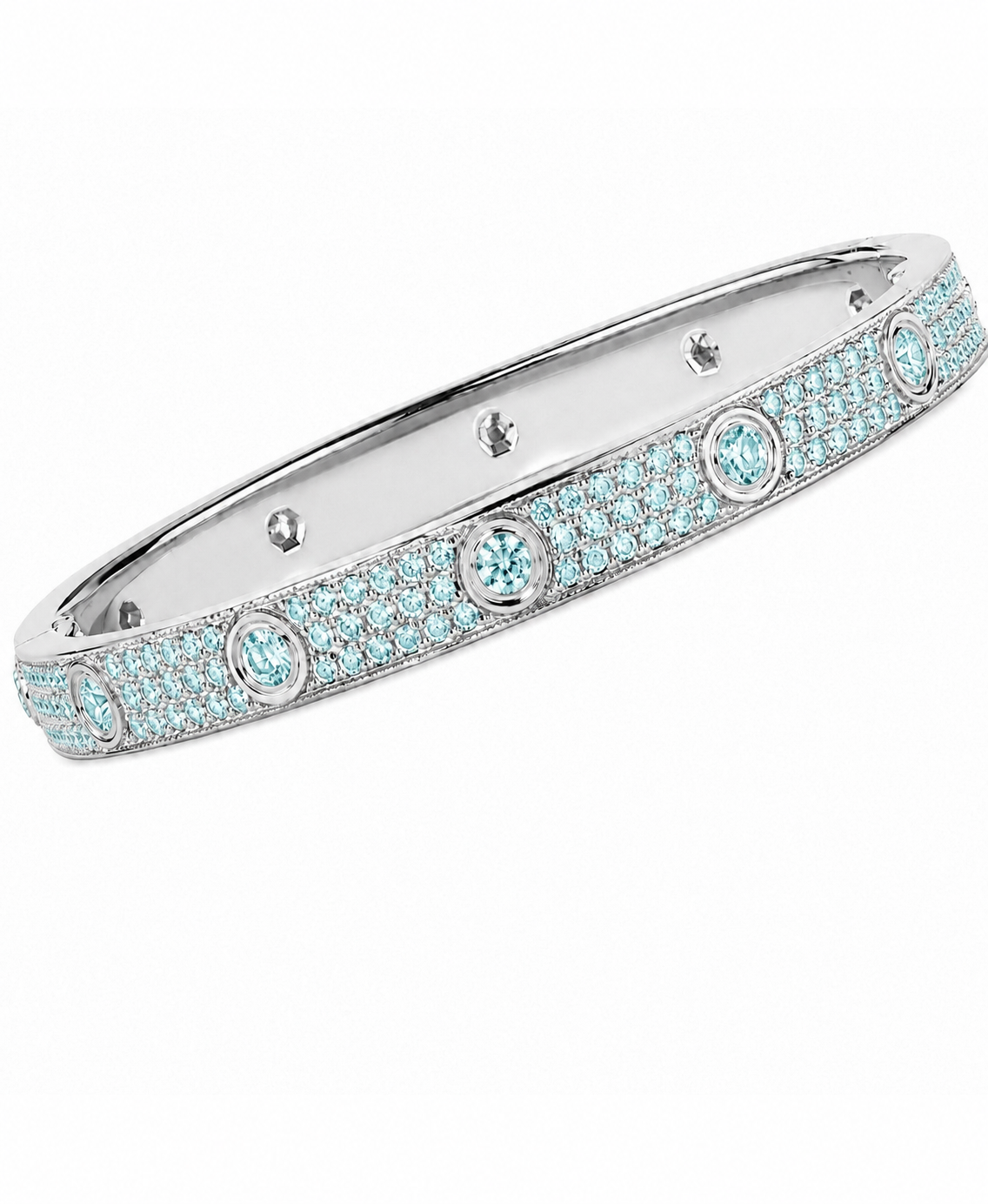 Lumière Aquamarine CZ Bangle
