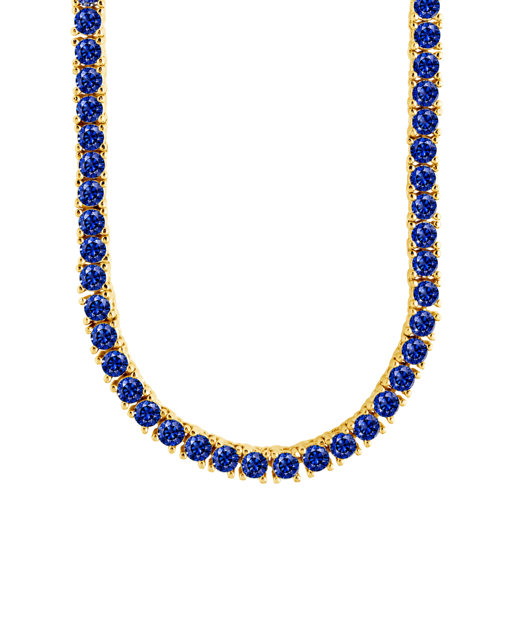 Cecil Sapphire CZ Tennis Necklace