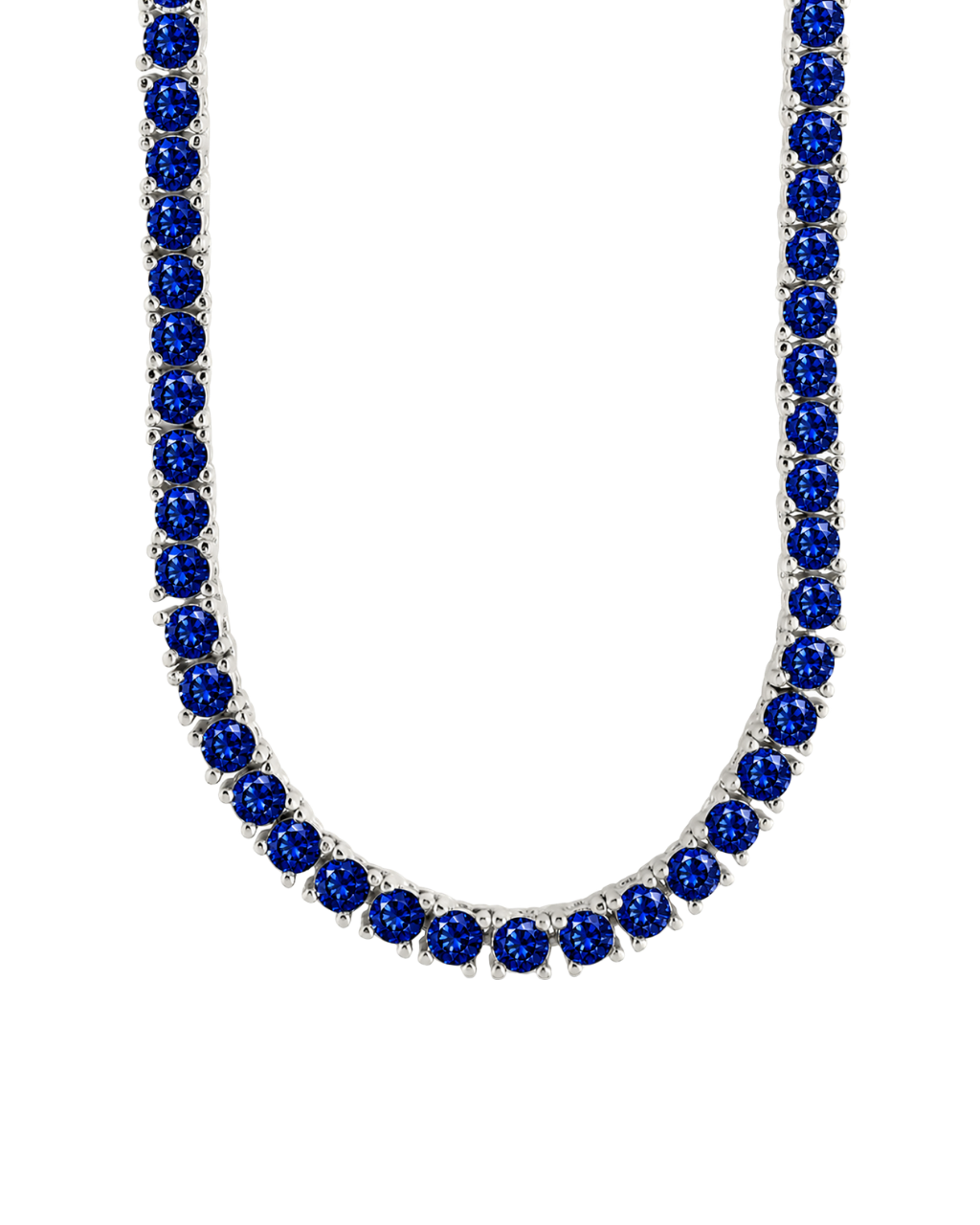 Cecil Sapphire CZ Tennis Necklace
