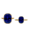 Sterling Silver Sapphire Elongated Cushion Ring - Original & Mini Bundle
