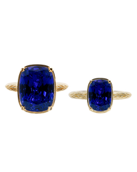 Sterling Silver Sapphire Elongated Cushion Ring - Original & Mini Bundle