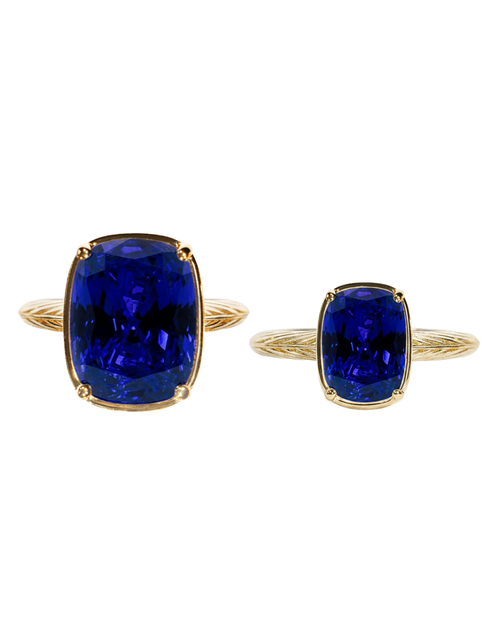Sterling Silver Sapphire Elongated Cushion Ring - Original & Mini Bundle