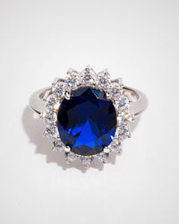 Sterling Silver Sapphire Halo Ring - Sterling Forever