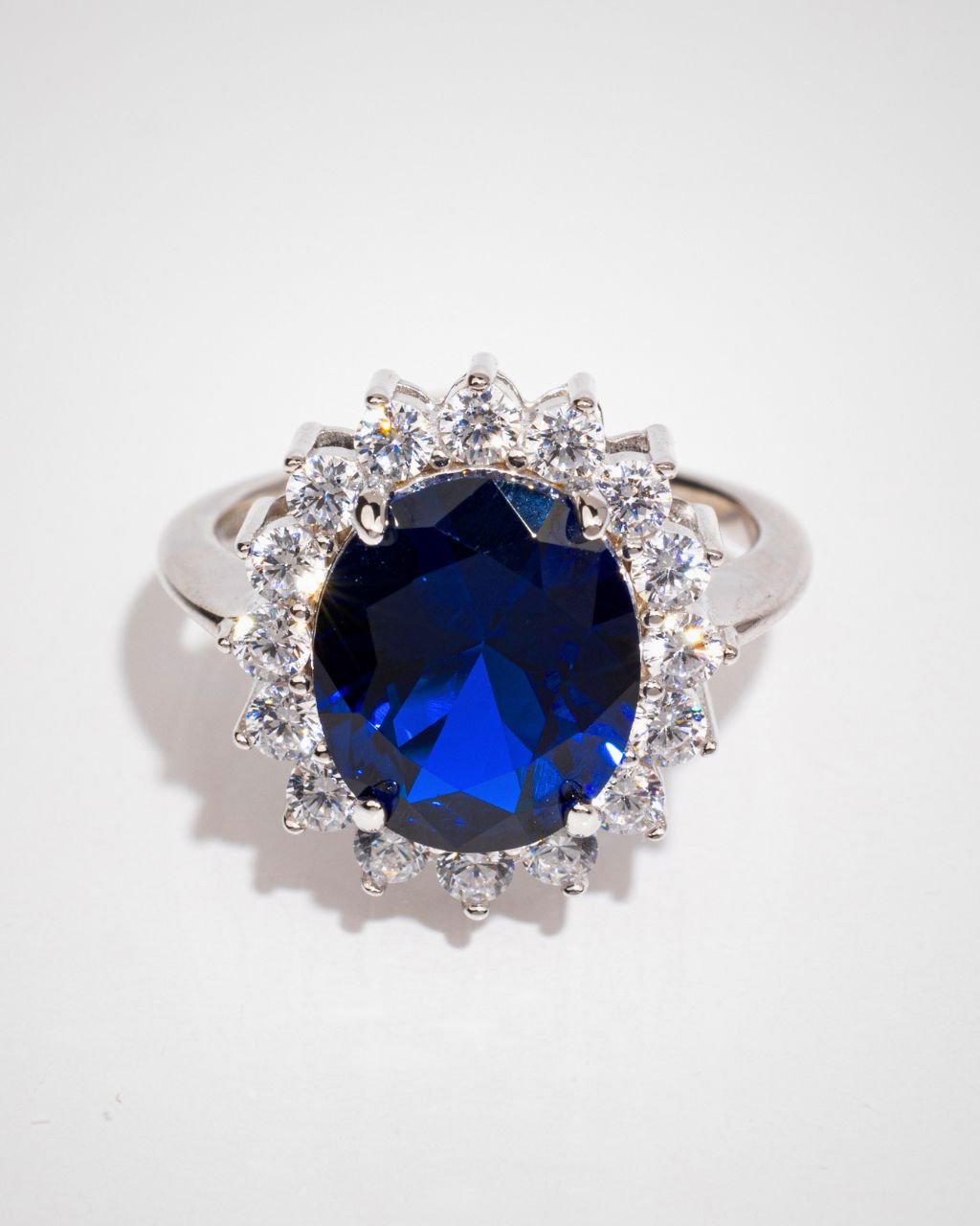 Sterling Silver Sapphire Halo Ring - Sterling Forever