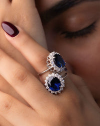 Sterling Silver Sapphire Halo Ring - Sterling Forever