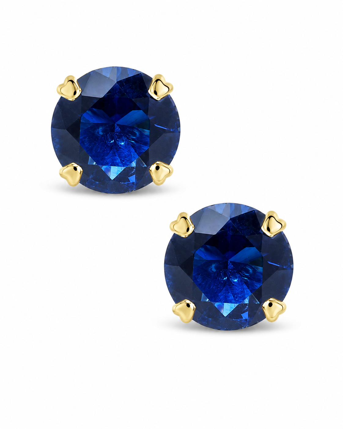 Sterling Silver 7mm Sapphire CZ Stud Earrings