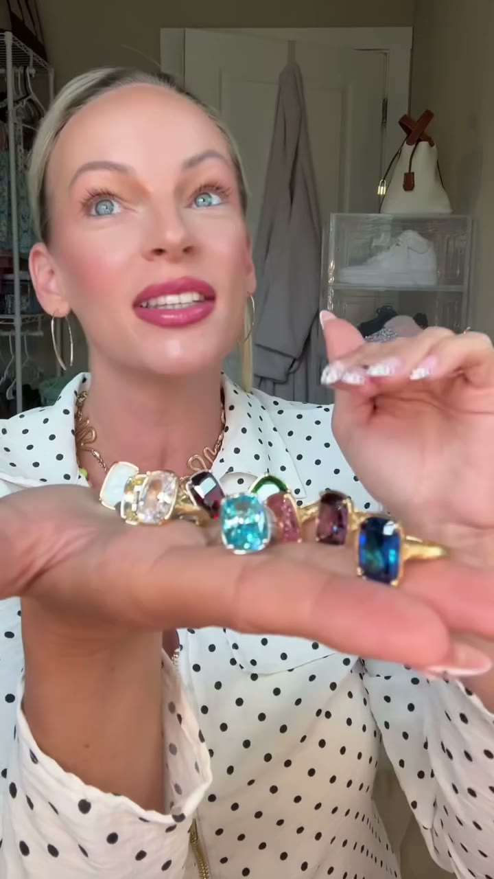 Tiffany showing the cushion cocktail ring color run
