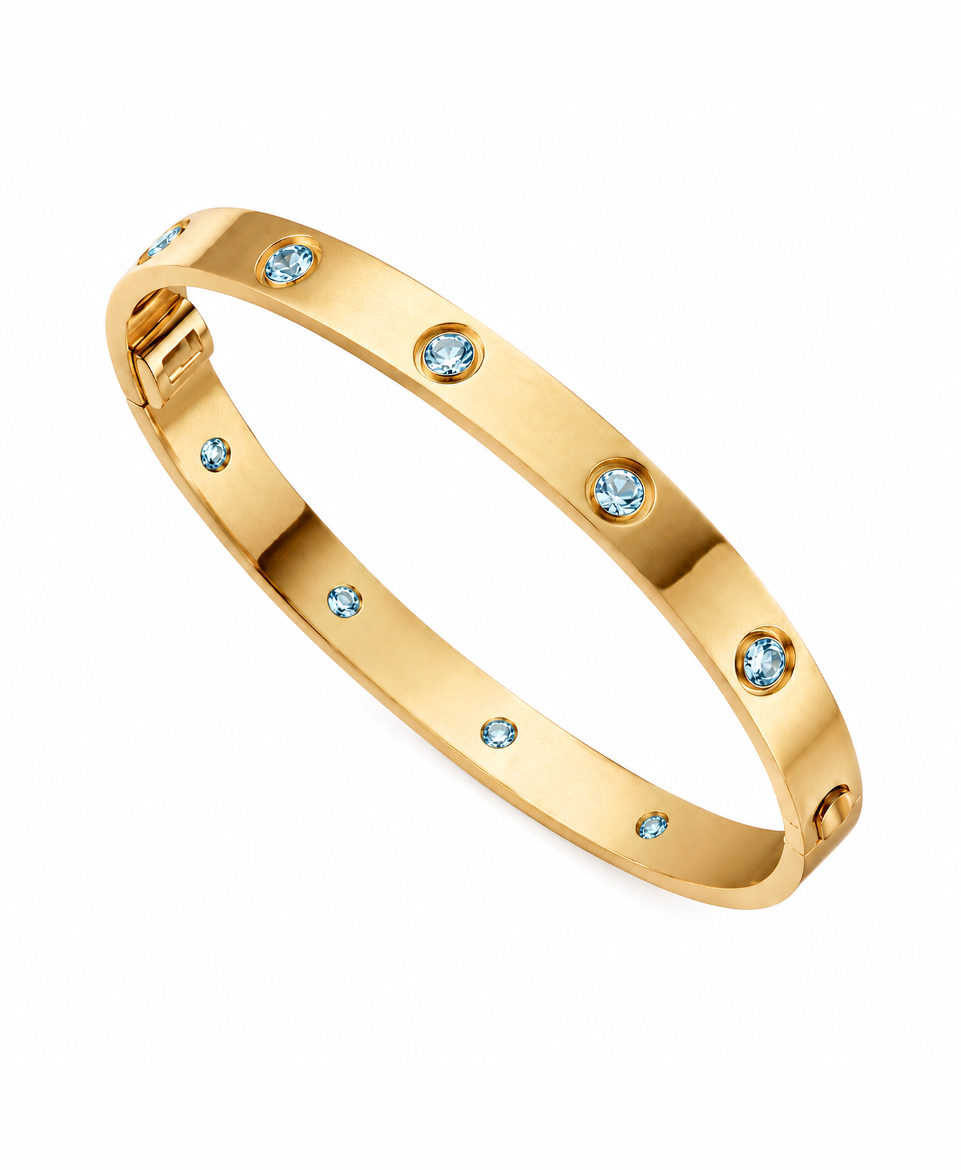 Verona Aquamarine CZ Bangle