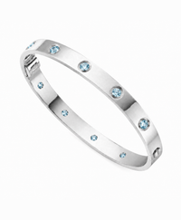 Verona Aquamarine CZ Bangle, alternate view