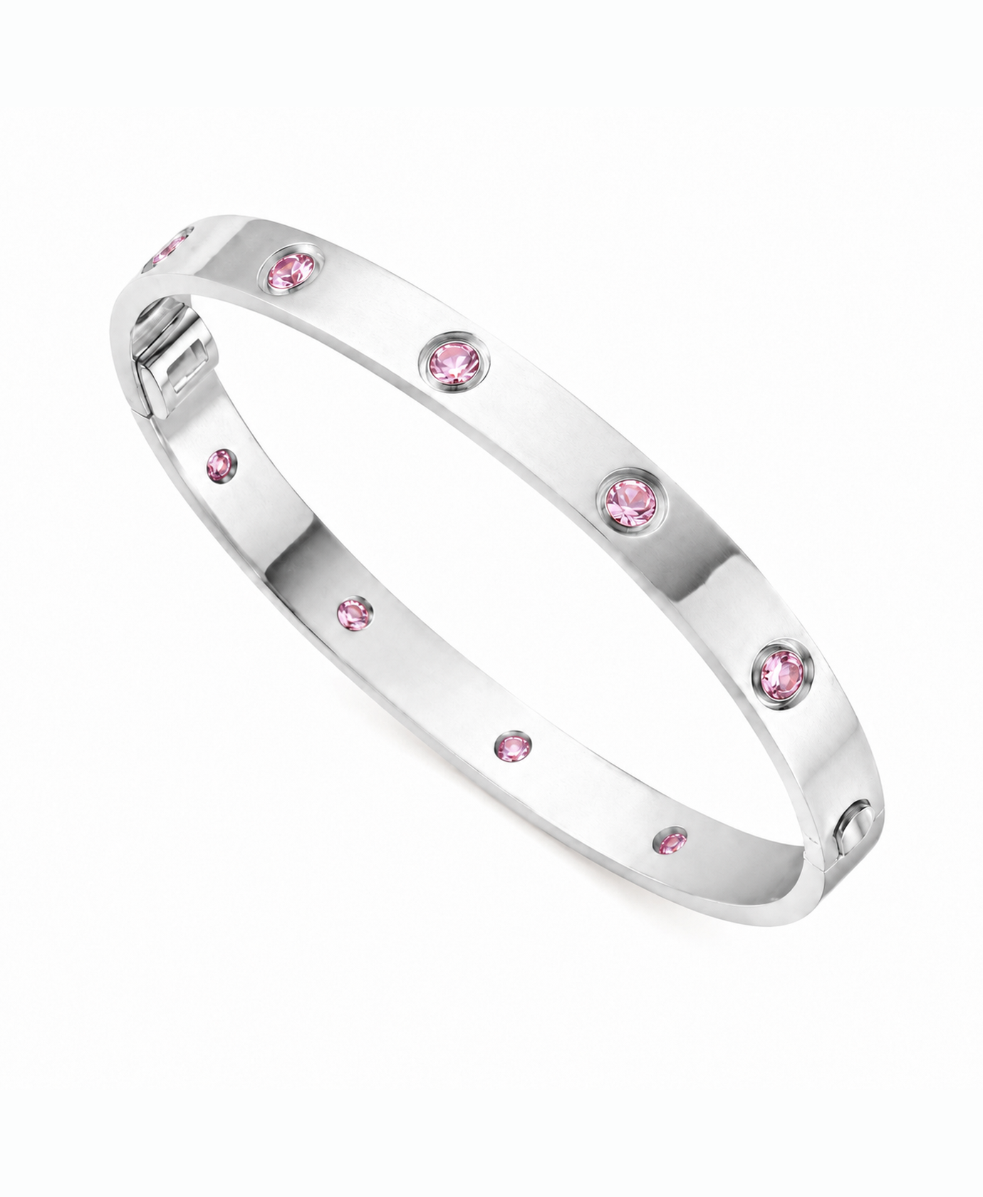 Verona Pink CZ Bangle, alternate view