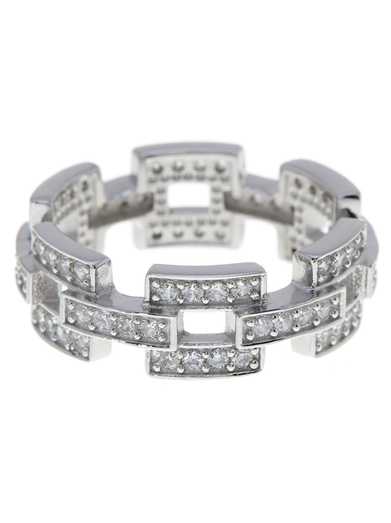Sterling Silver Open Square Link Ring - Sterling Forever