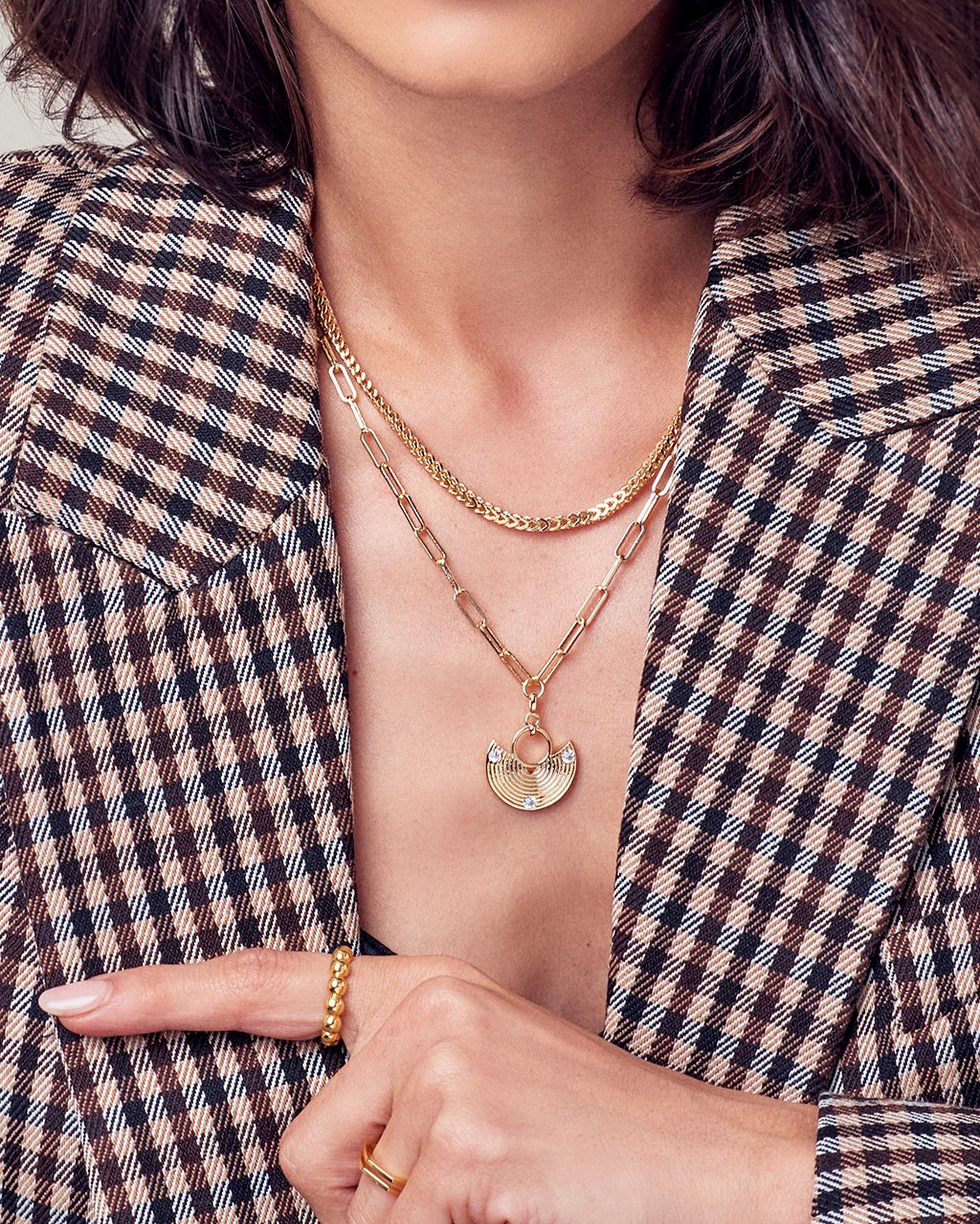 Box Chain & Long Link Layered Necklace Necklace Sterling Forever 