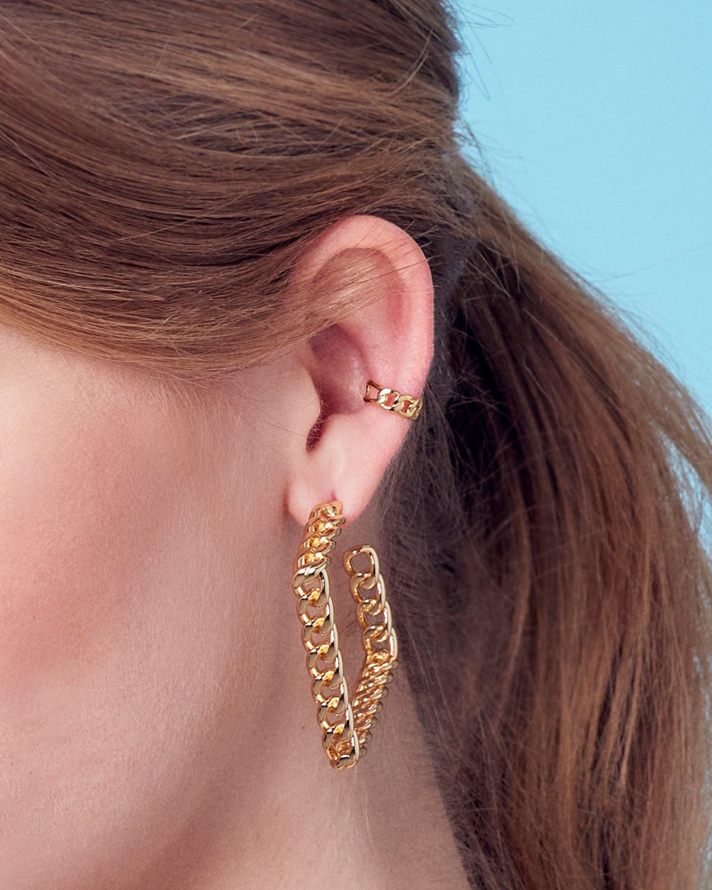 Sterling Silver Figaro Chain Ear Cuffs Earring Sterling Forever 