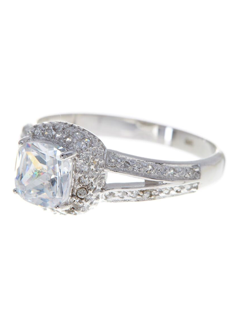 Sterling Silver Cushion Cut Engagement Ring - Sterling Forever