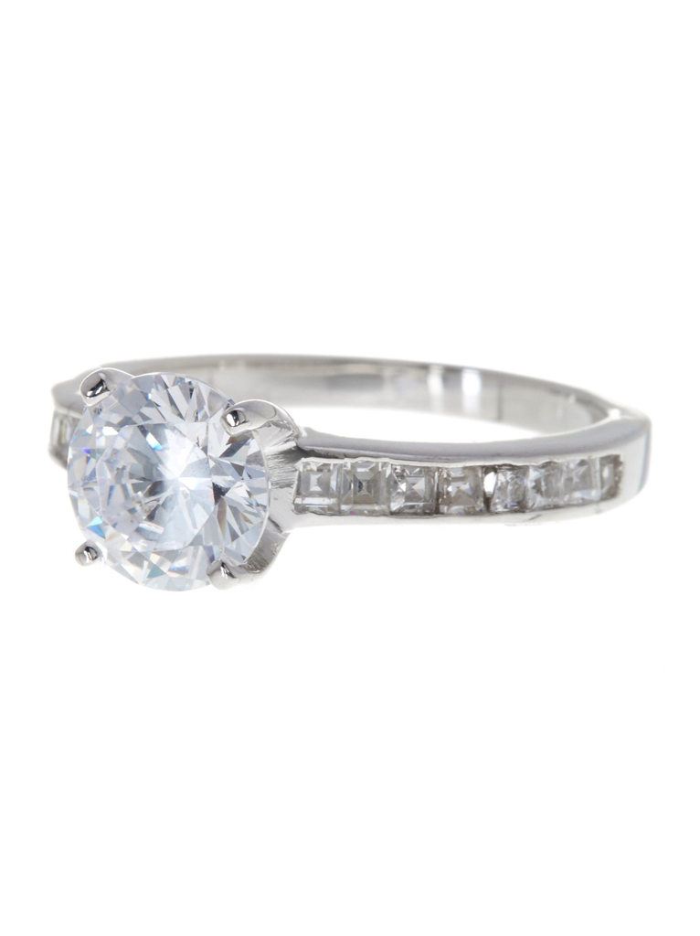 Sterling Silver Radiant CZ Engagement Ring - Sterling Forever