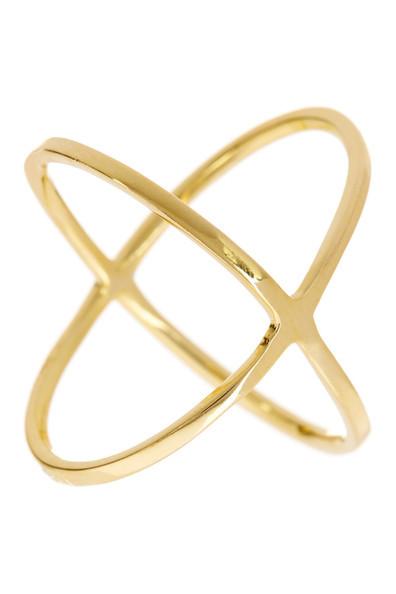 Essential Sterling Silver 14K Criss Cross Ring - Sterling Forever