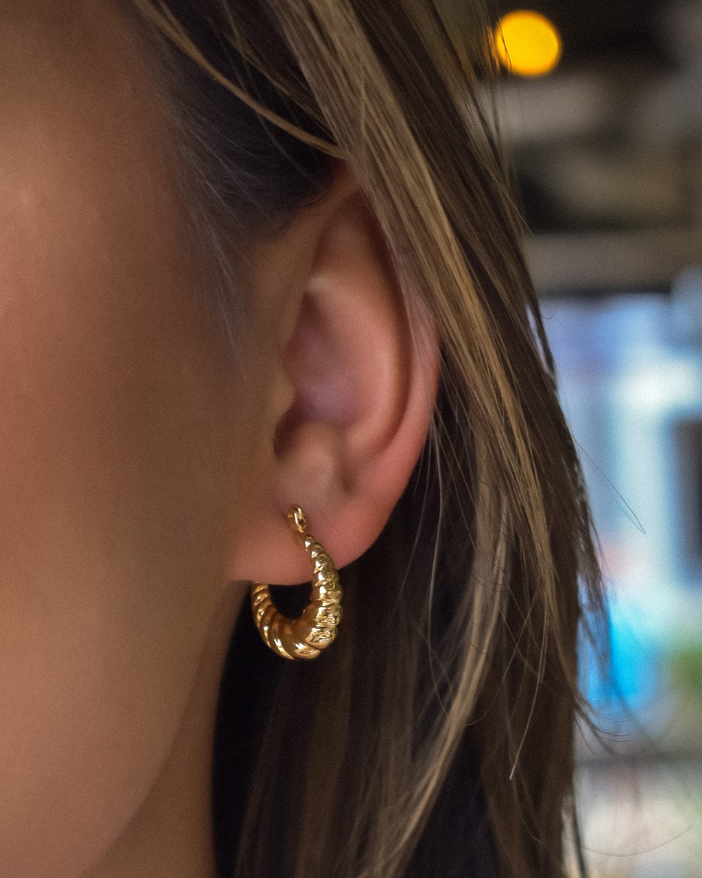 0.7" Croissant Hoops Earring Sterling Forever 