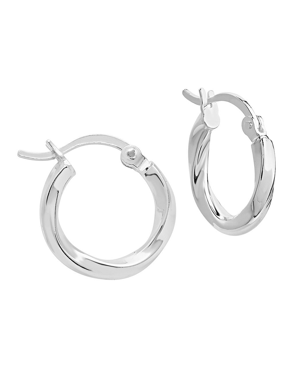 Dainty Sterling Silver Simple Twist Hoops Earring Sterling Forever Silver 