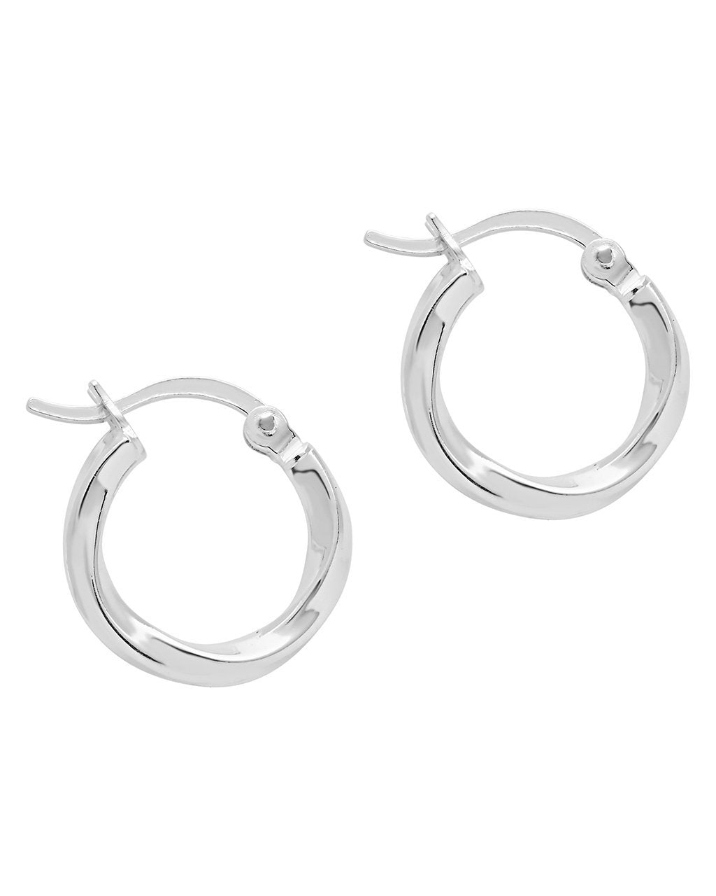 Dainty Sterling Silver Simple Twist Hoops Earring Sterling Forever 