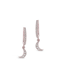Sterling Silver CZ Crescent Micro Hoops - Sterling Forever