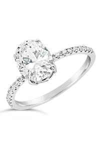 Sterling Silver Cubic Zirconia Oval Ring - Sterling Forever