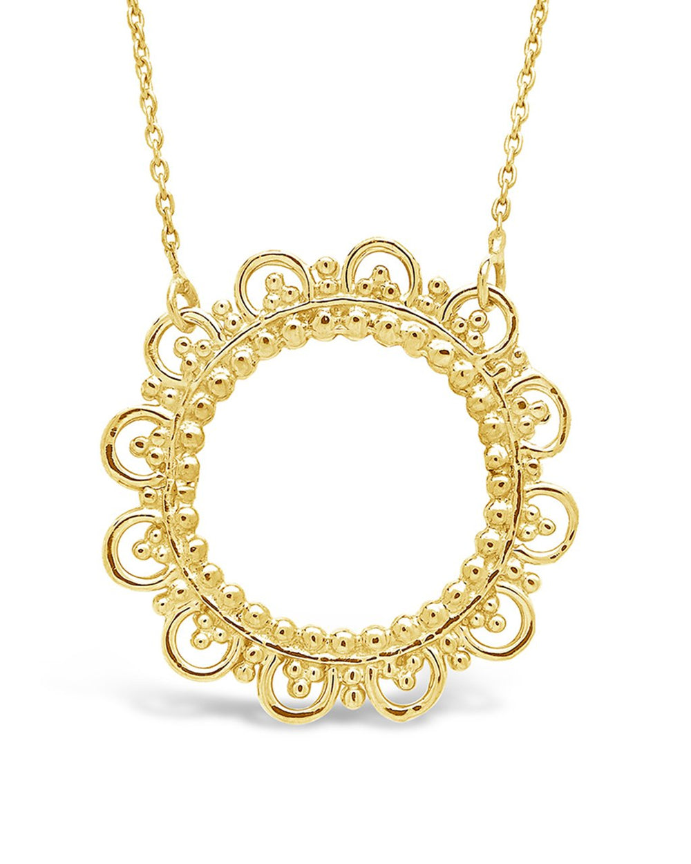 Sterling Silver Lace Circle Pendant - Sterling Forever