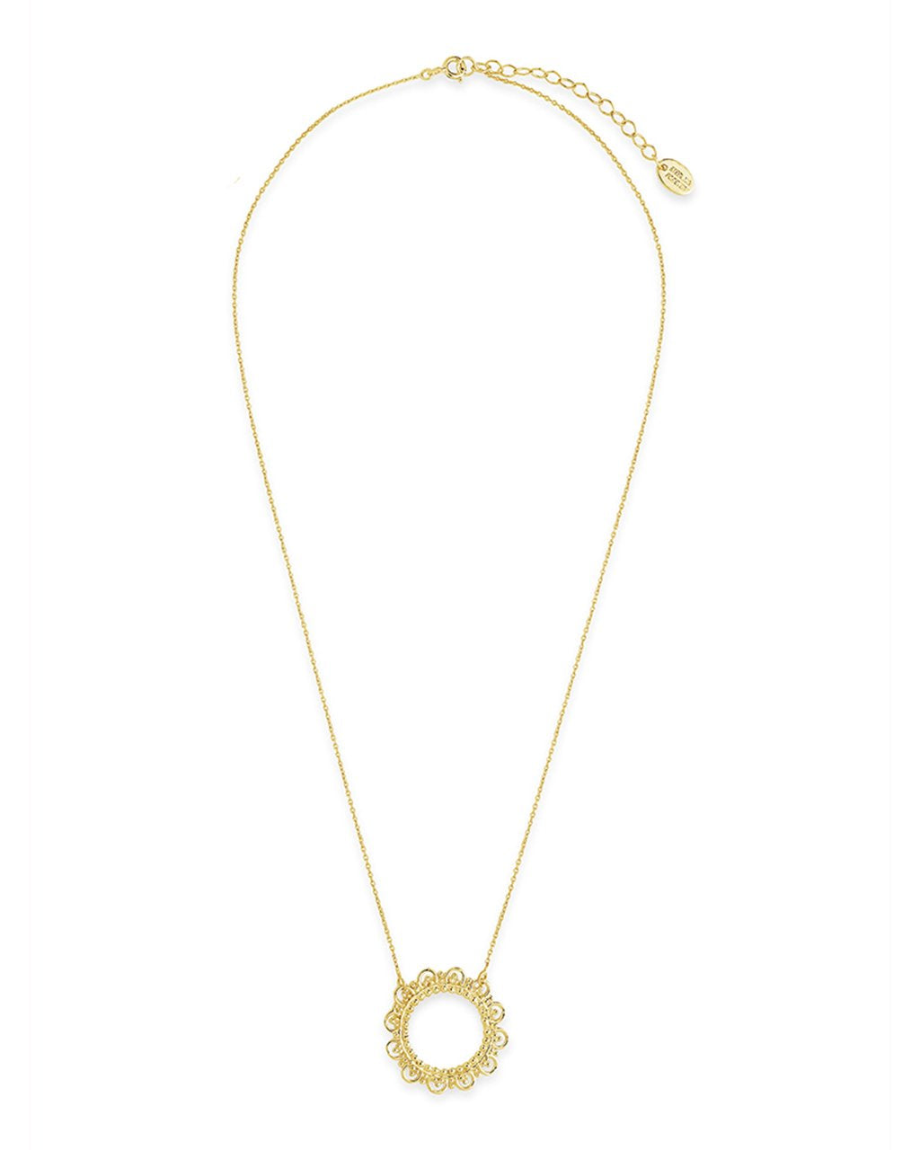 Sterling Silver Lace Circle Pendant - Sterling Forever