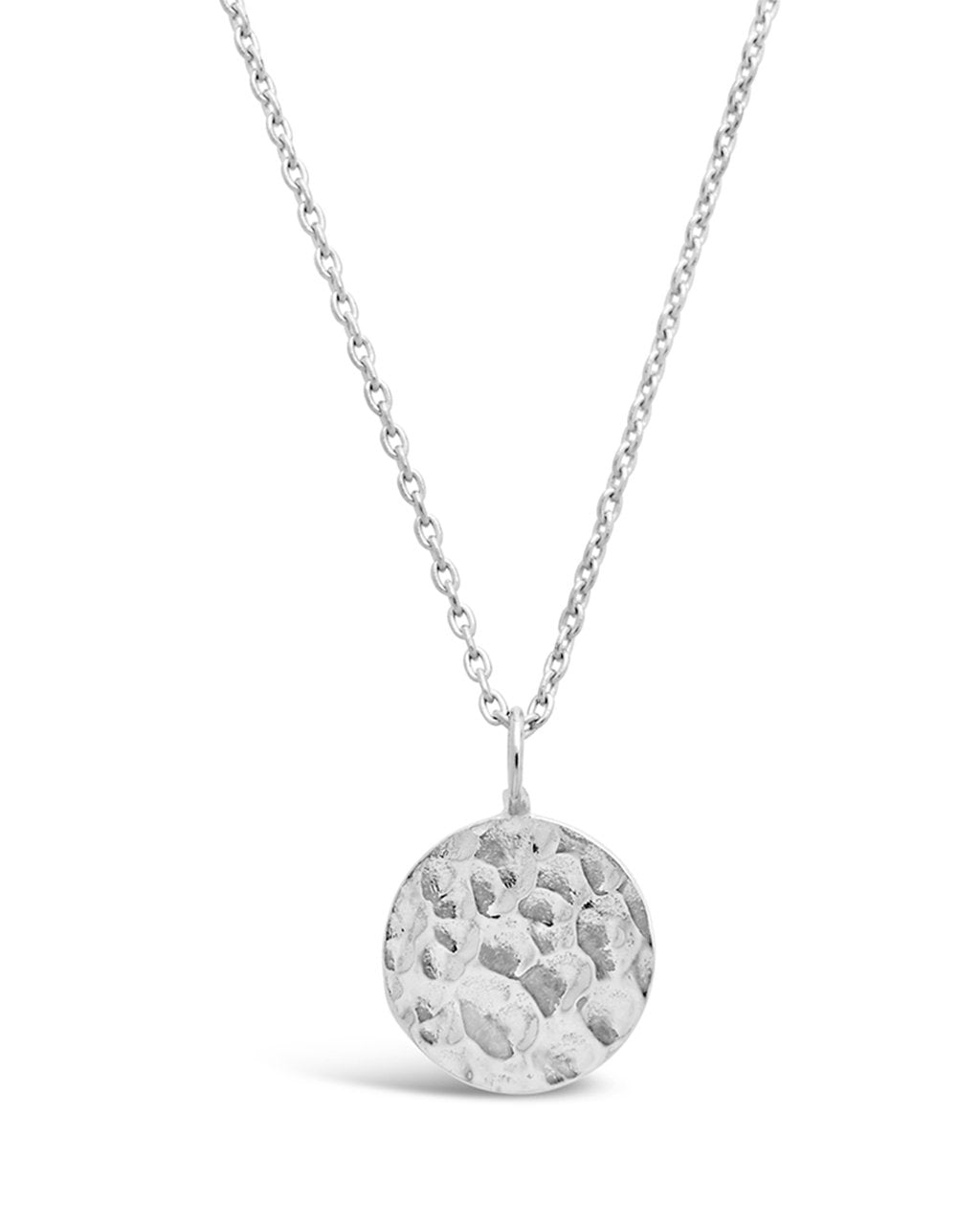Sterling Silver Hammered Disk Pendant - Sterling Forever