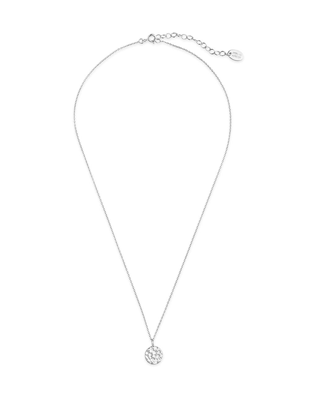 Sterling Silver Hammered Disk Pendant - Sterling Forever