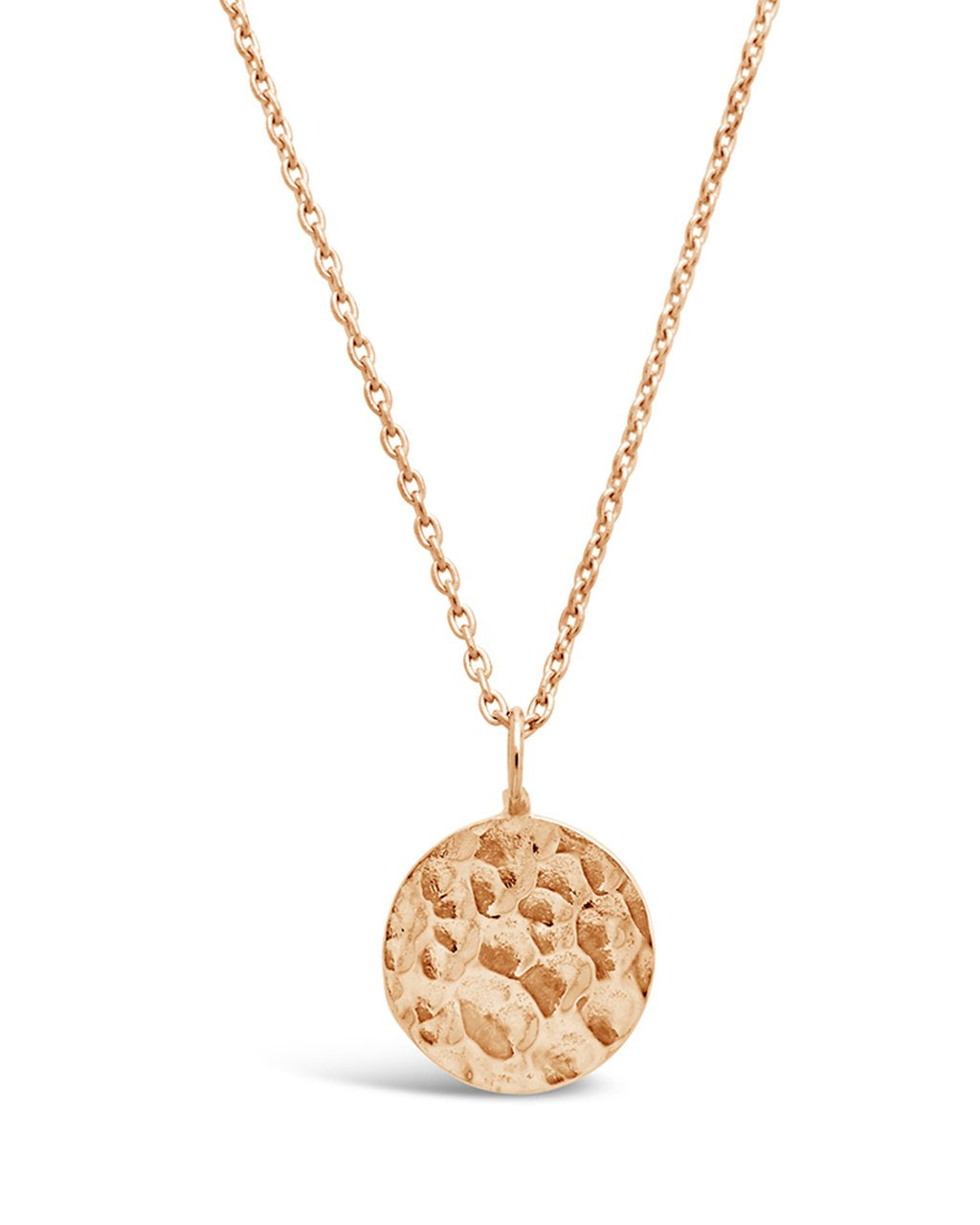 Sterling Silver Hammered Disk Pendant - Sterling Forever