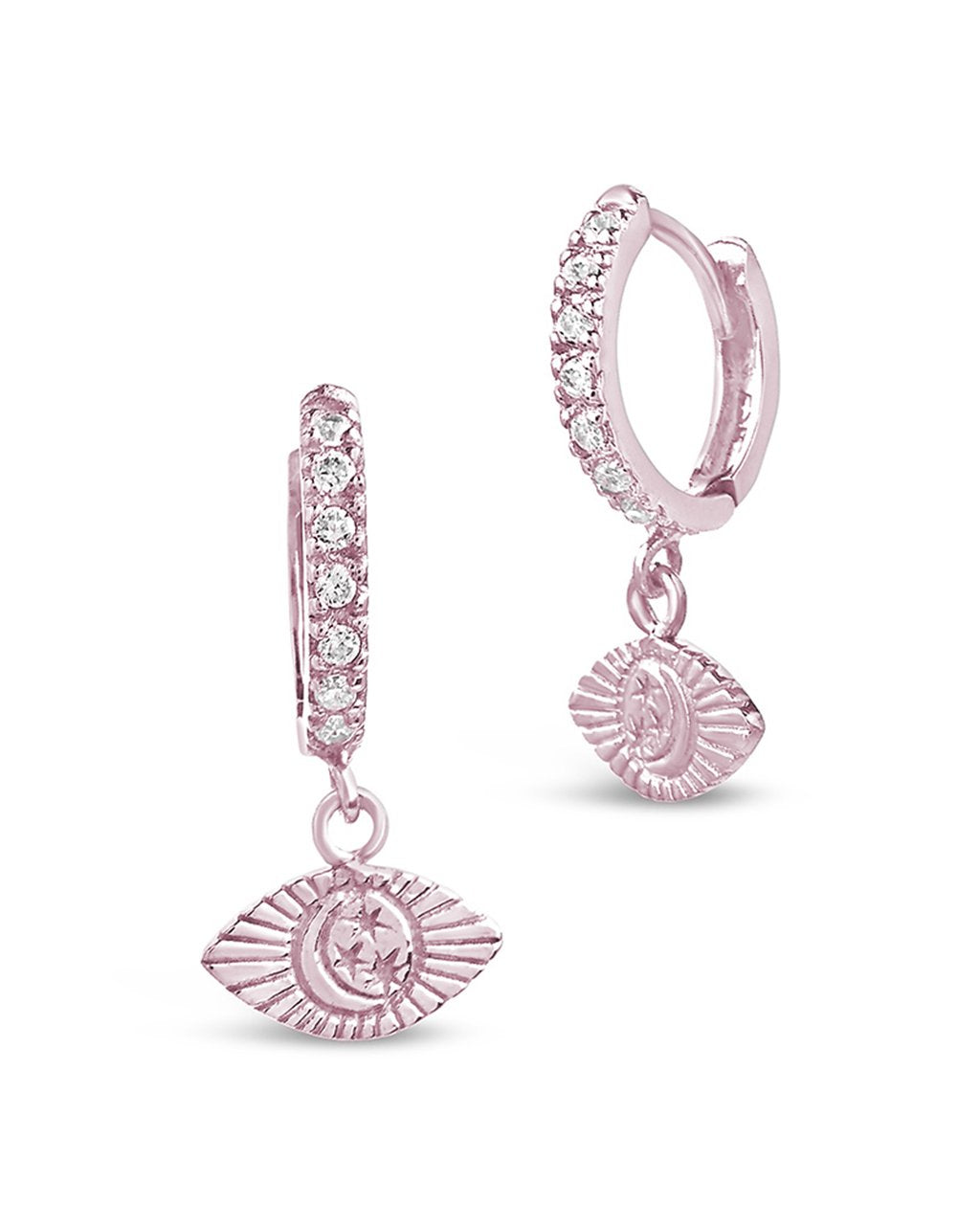 Sterling Silver Starry Nights Eye Micro Hoops - Sterling Forever