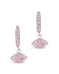 Sterling Silver Starry Nights Eye Micro Hoops - Sterling Forever
