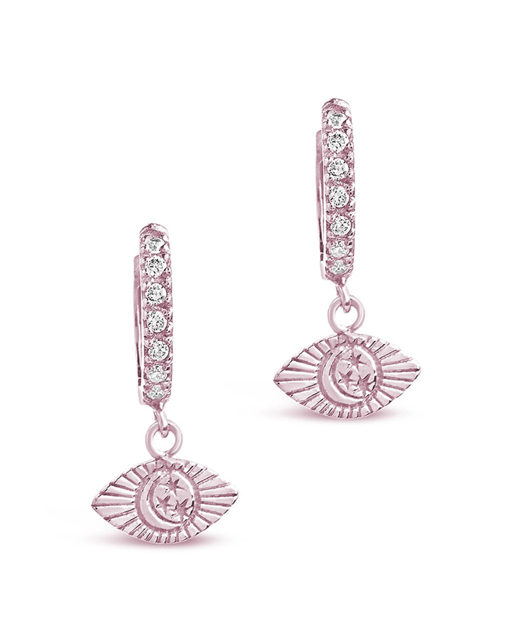 Sterling Silver Starry Nights Eye Micro Hoops - Sterling Forever