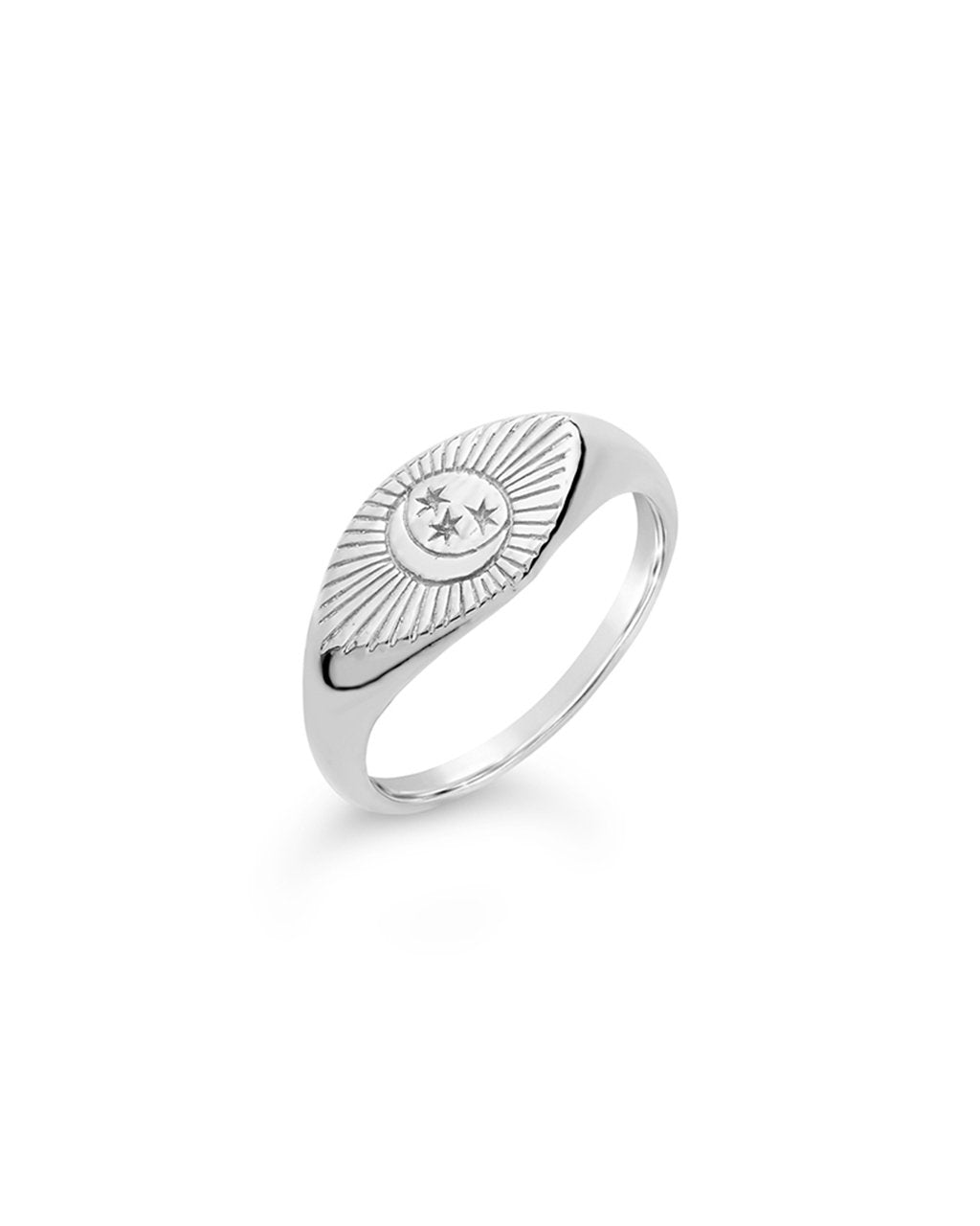Sterling Silver Starry Nights Eye Signet Ring - Sterling Forever