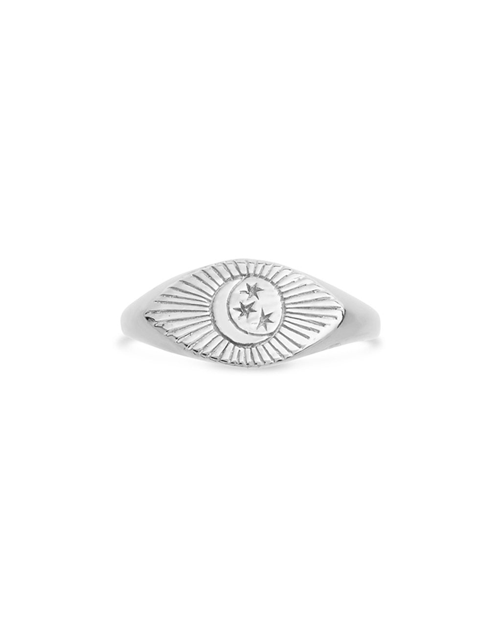 Sterling Silver Starry Nights Eye Signet Ring - Sterling Forever