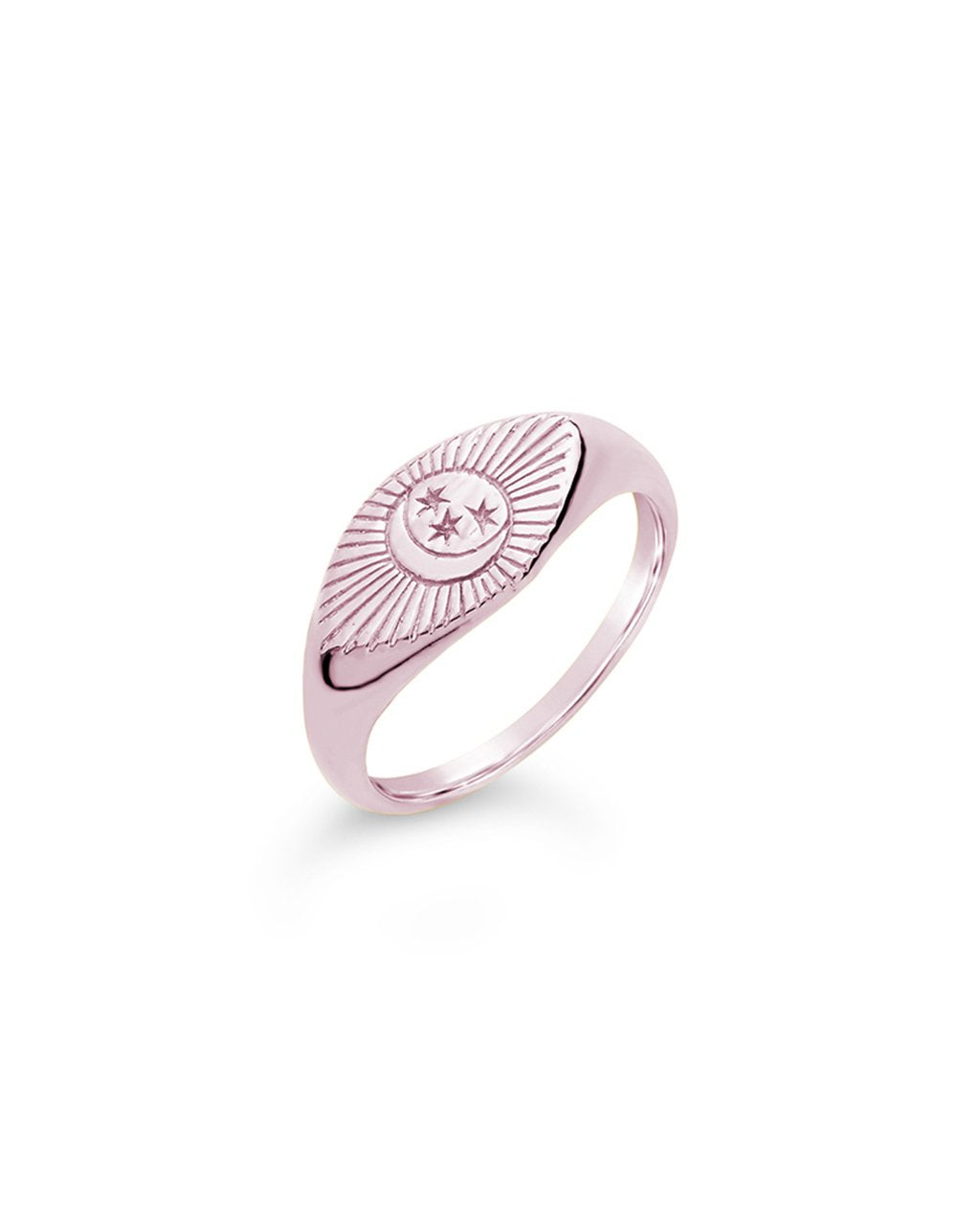 Sterling Silver Starry Nights Eye Signet Ring - Sterling Forever