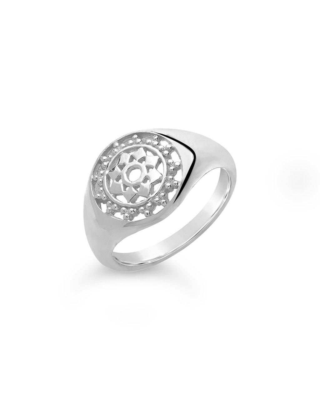 Sterling Silver Pinwheel Signet Ring - Sterling Forever