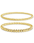 Sterling Silver Beaded Stretch Bracelet Sets - Sterling Forever